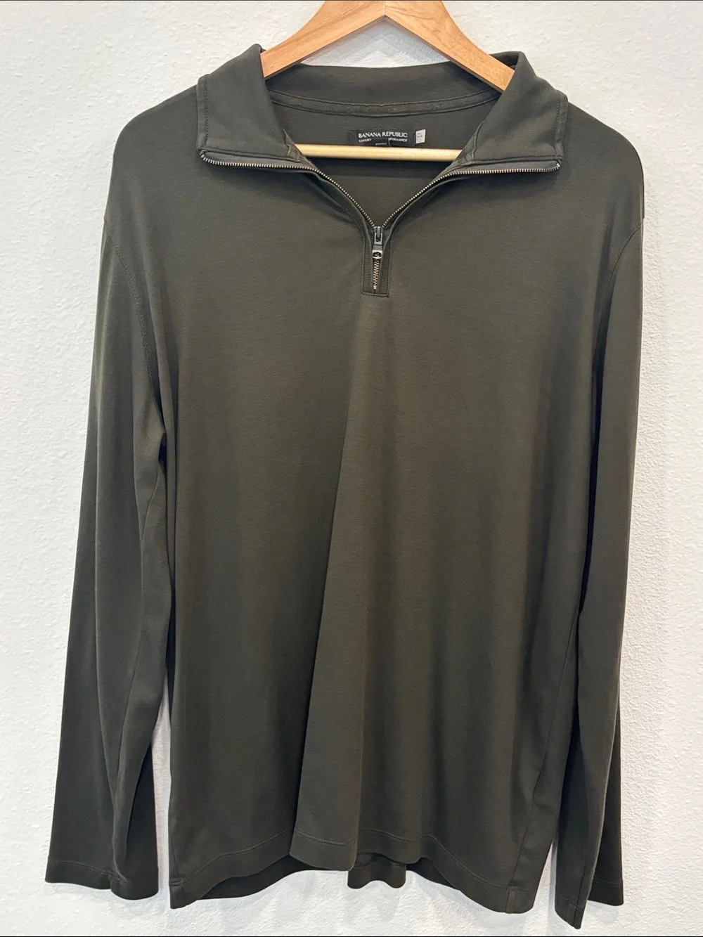 Banana Republic Men's Olive Half-Zip Pullover